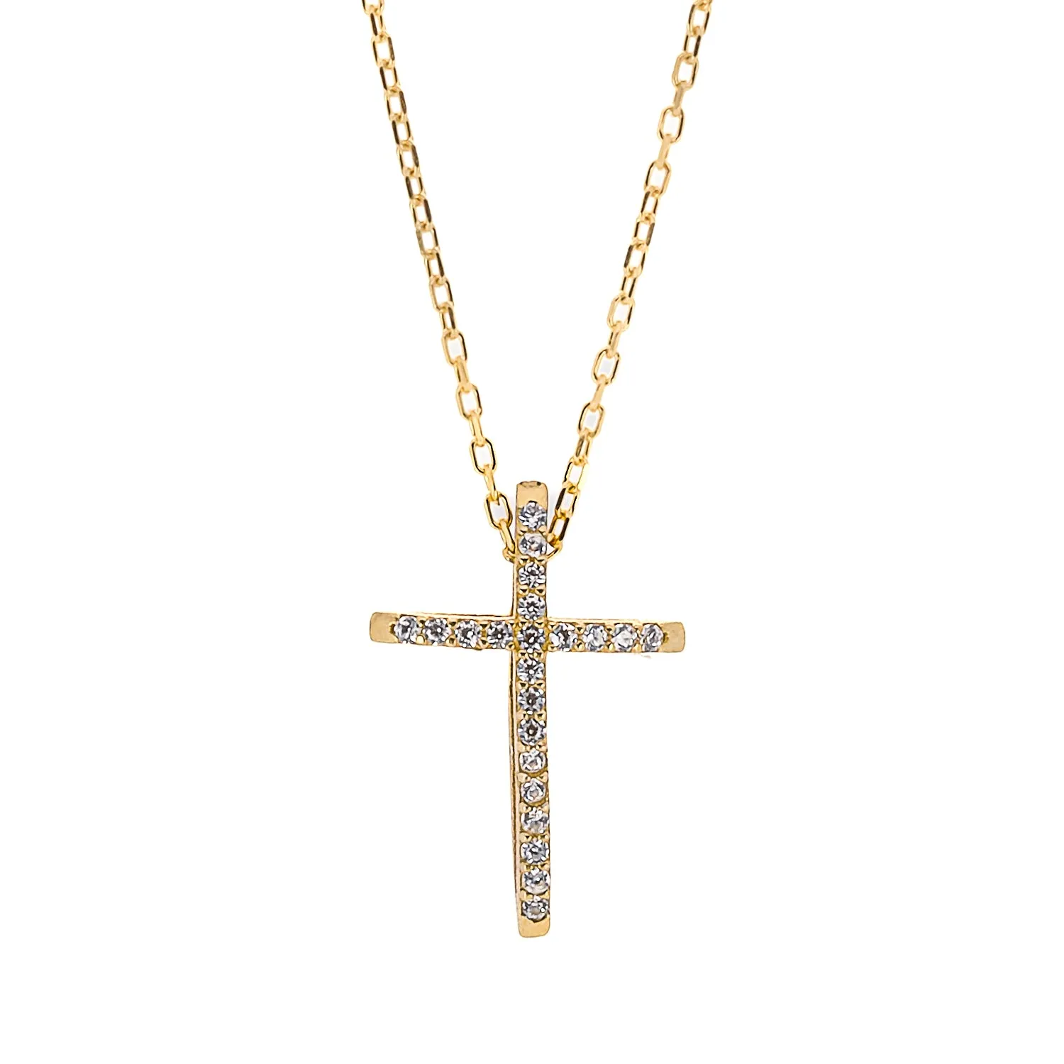 Unique Diamond Cross Necklace Gold