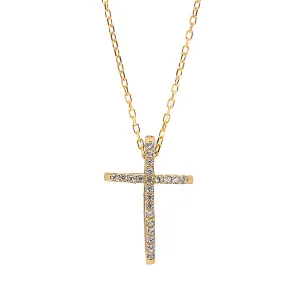 Unique Diamond Cross Necklace Gold