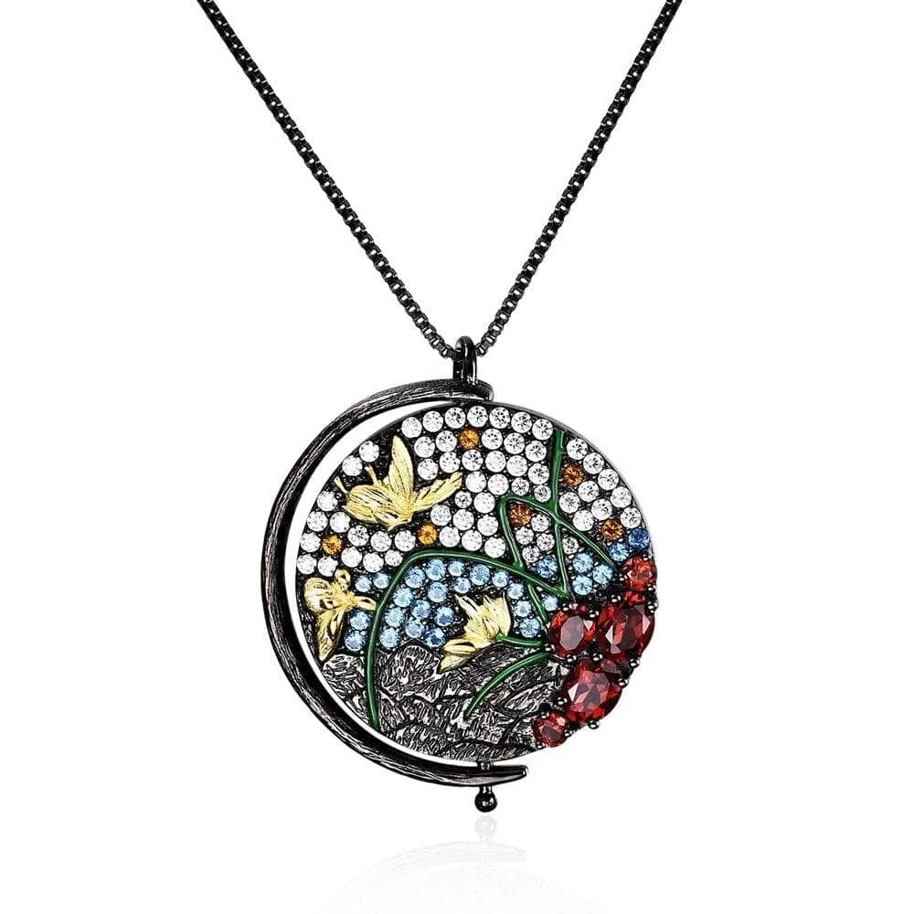 Unique Rotatable Butterfly Handmade Pendant Necklace