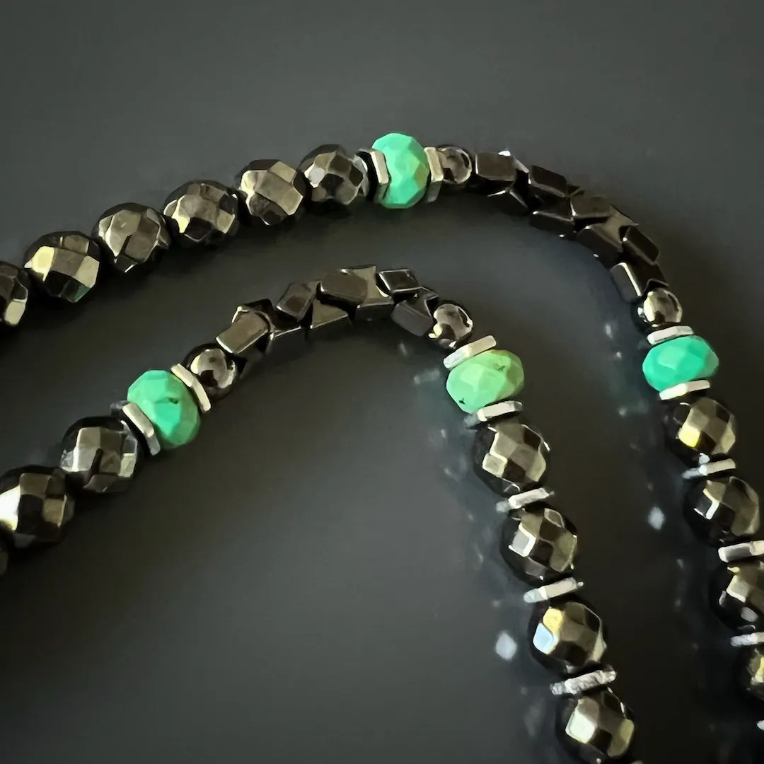 Unique Silver Lion Hematite Beaded Necklace