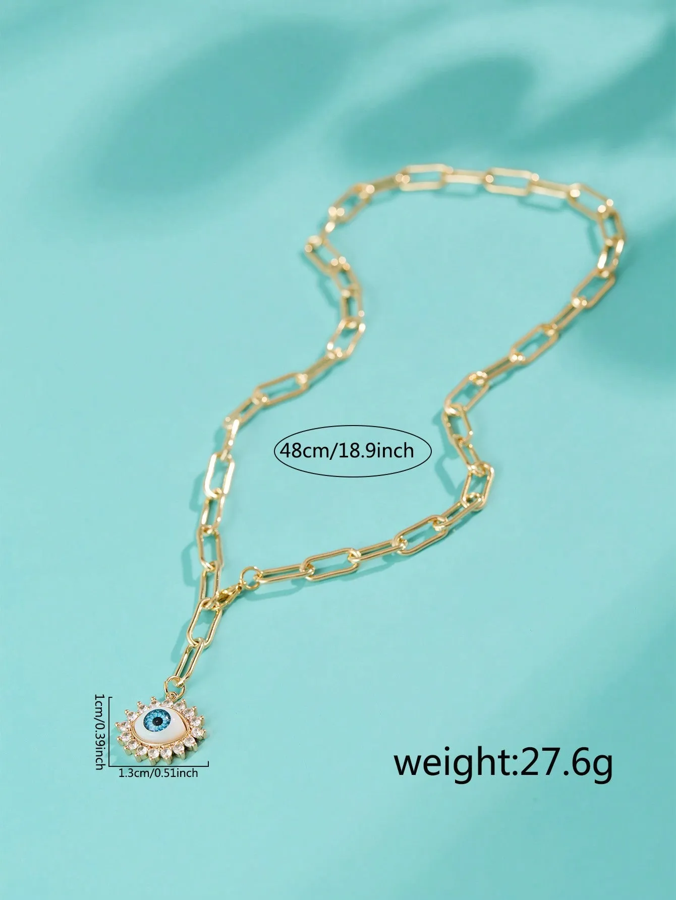 Unique Y-Shaped Latticed With Devil Eye Beads And Rhinestones Necklace- FD ⚡