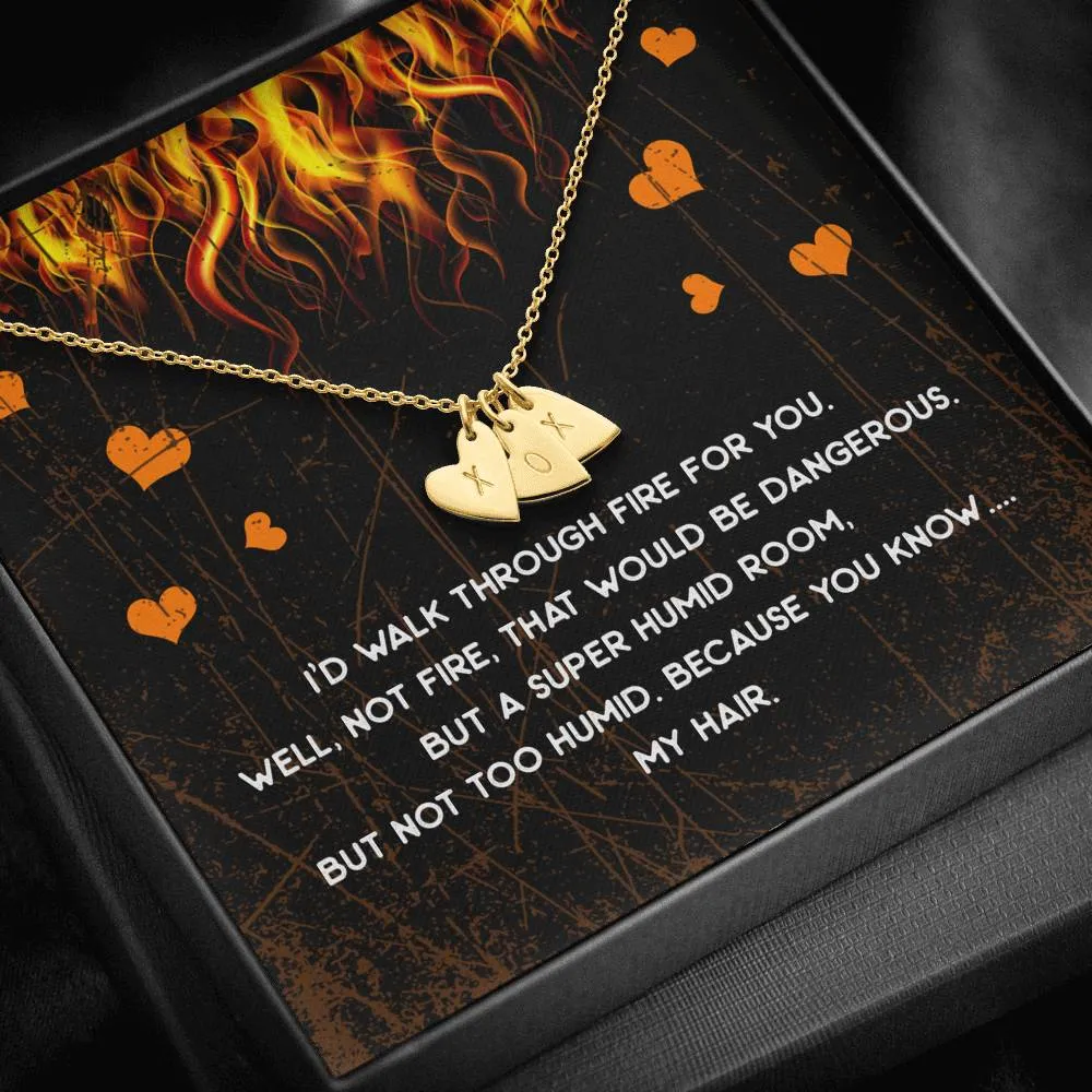 Walk Through Fire Heart Charm Necklace