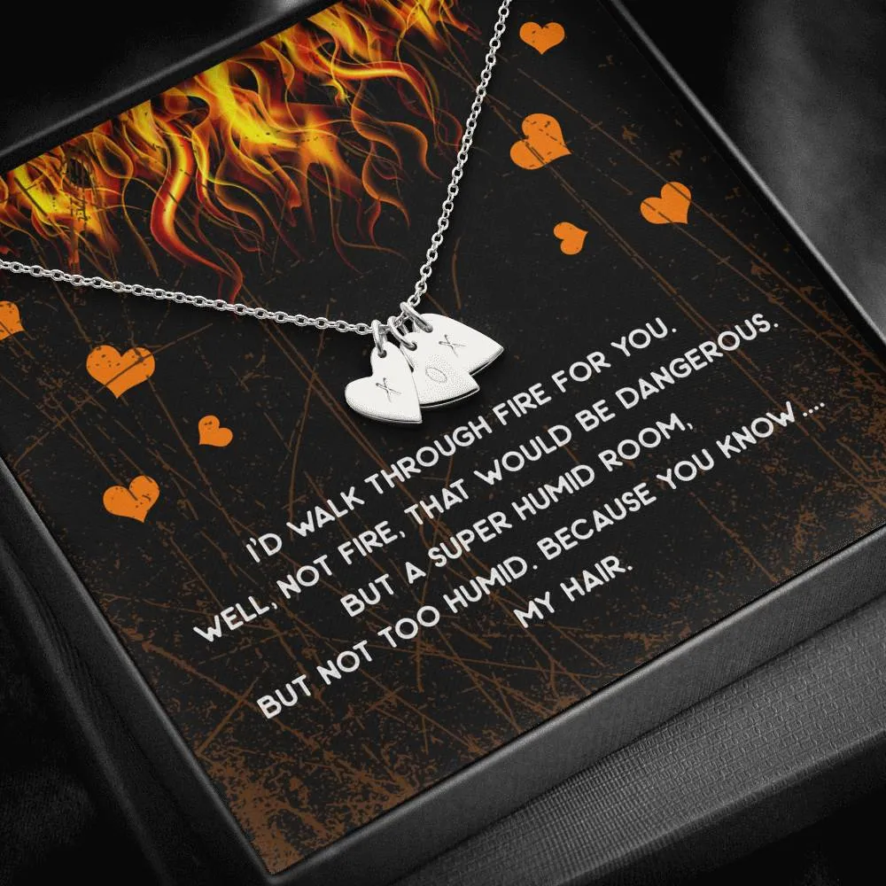 Walk Through Fire Heart Charm Necklace