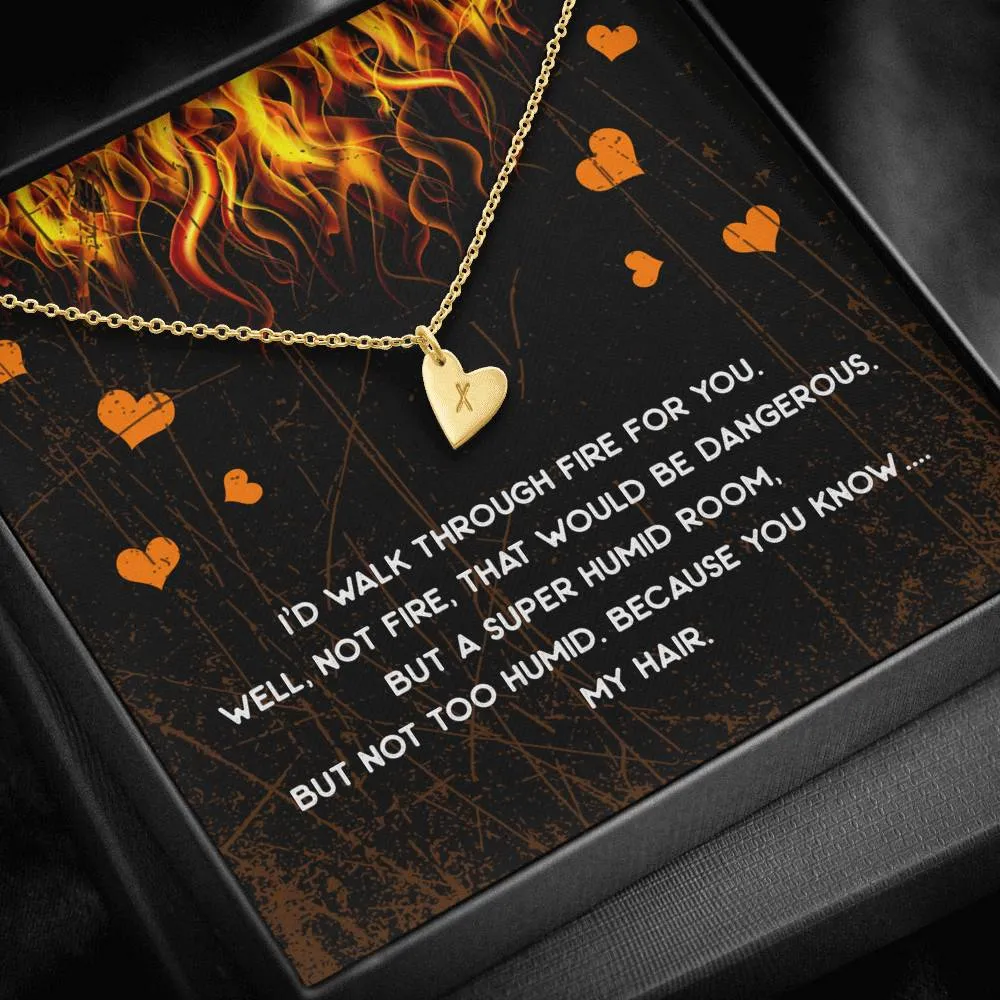 Walk Through Fire Heart Charm Necklace