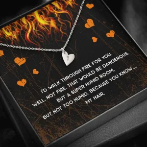 Walk Through Fire Heart Charm Necklace