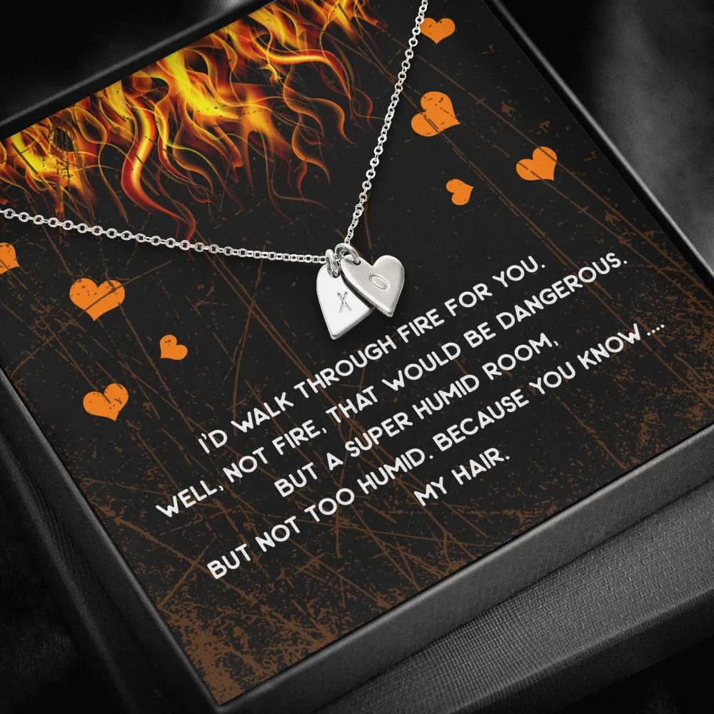 Walk Through Fire Heart Charm Necklace