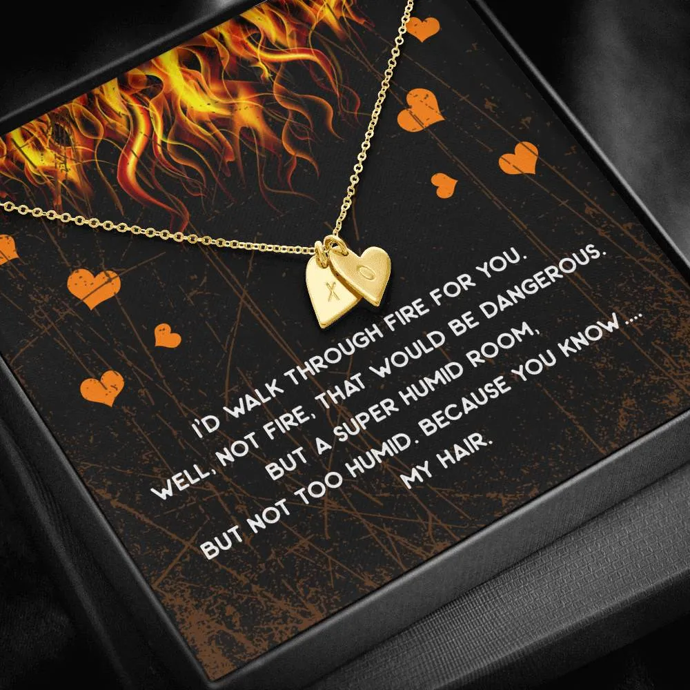 Walk Through Fire Heart Charm Necklace