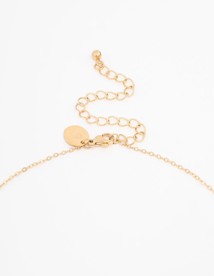 Waterproof Gold Plated Stainless Steel Heart Pendant Necklace