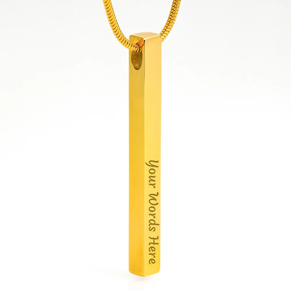 We are awesome together-Vertical Stick Necklace for Wife