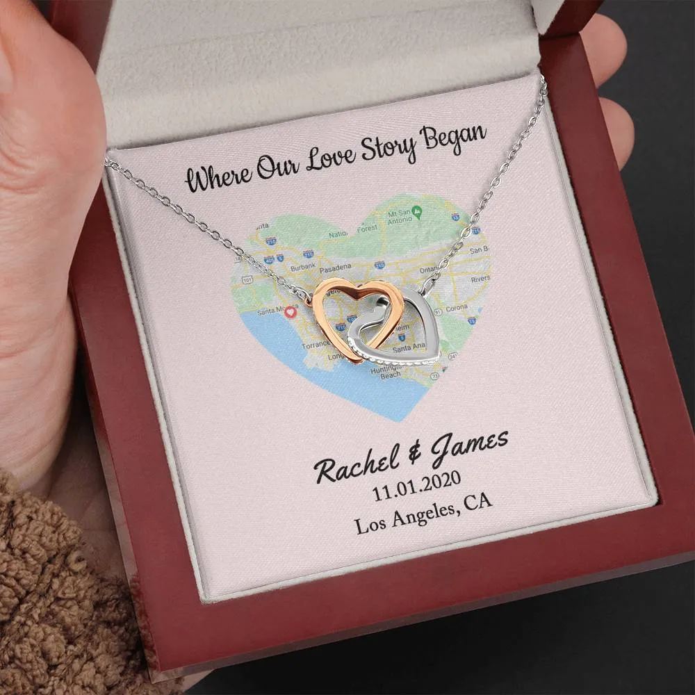 Where Our Love Story Began, 1st Anniversary Gift for Girlfriend, Personalized Anniversary Gift