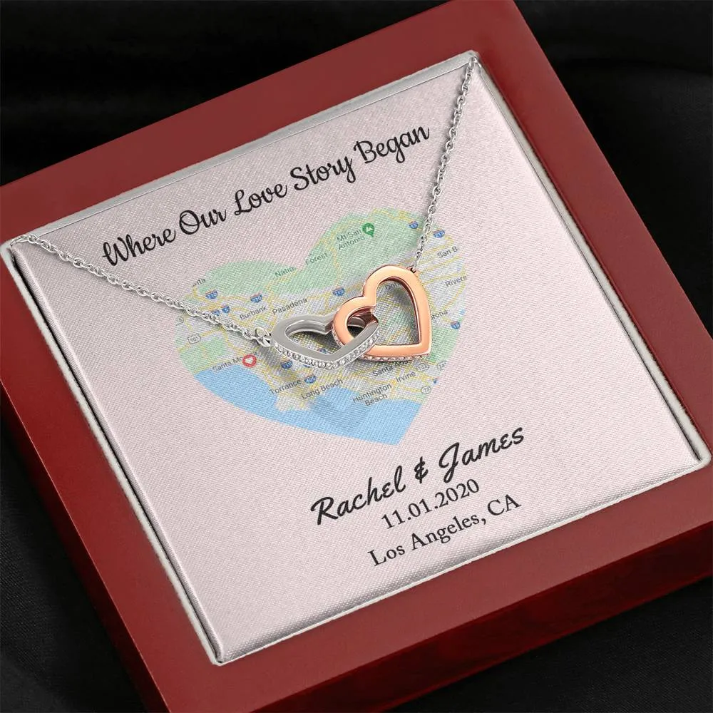 Where Our Love Story Began, 1st Anniversary Gift for Girlfriend, Personalized Anniversary Gift