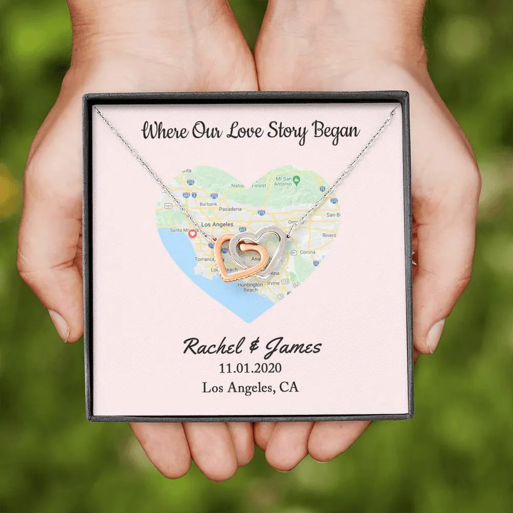 Where Our Love Story Began, 1st Anniversary Gift for Girlfriend, Personalized Anniversary Gift