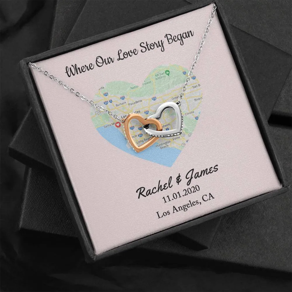 Where Our Love Story Began, 1st Anniversary Gift for Girlfriend, Personalized Anniversary Gift