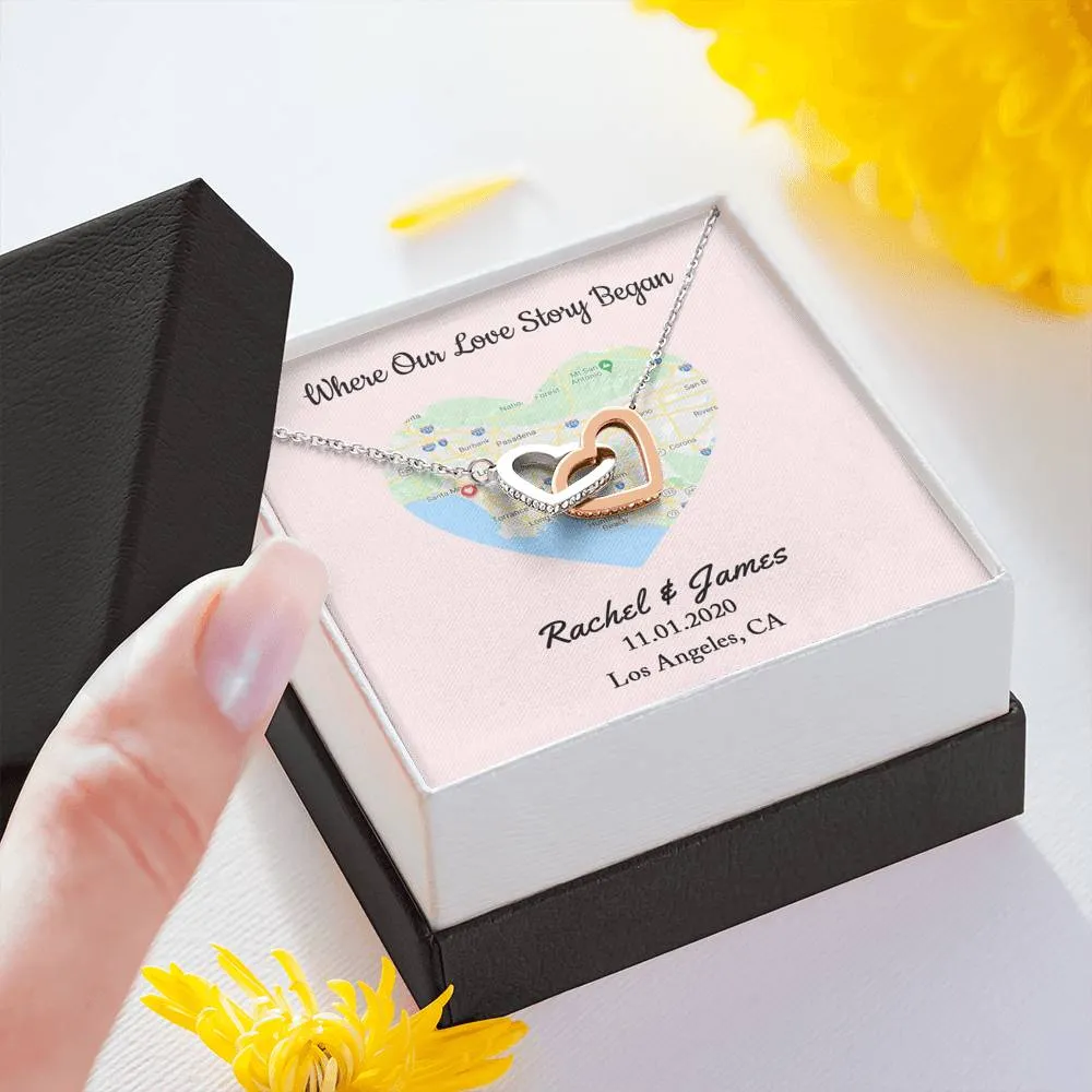 Where Our Love Story Began, 1st Anniversary Gift for Girlfriend, Personalized Anniversary Gift