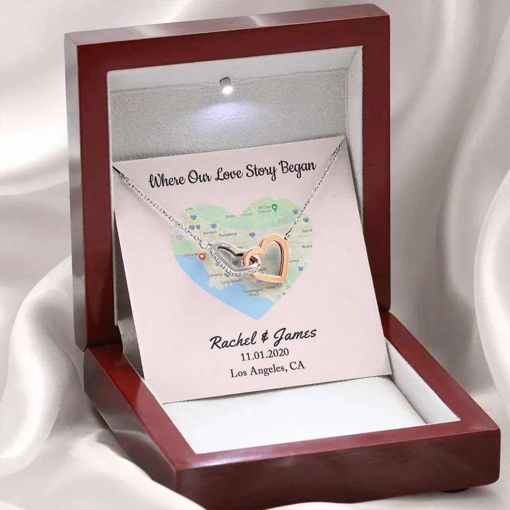 Where Our Love Story Began, 1st Anniversary Gift for Girlfriend, Personalized Anniversary Gift
