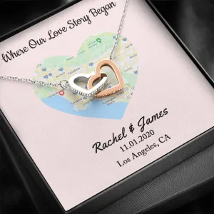 Where Our Love Story Began, 1st Anniversary Gift for Girlfriend, Personalized Anniversary Gift