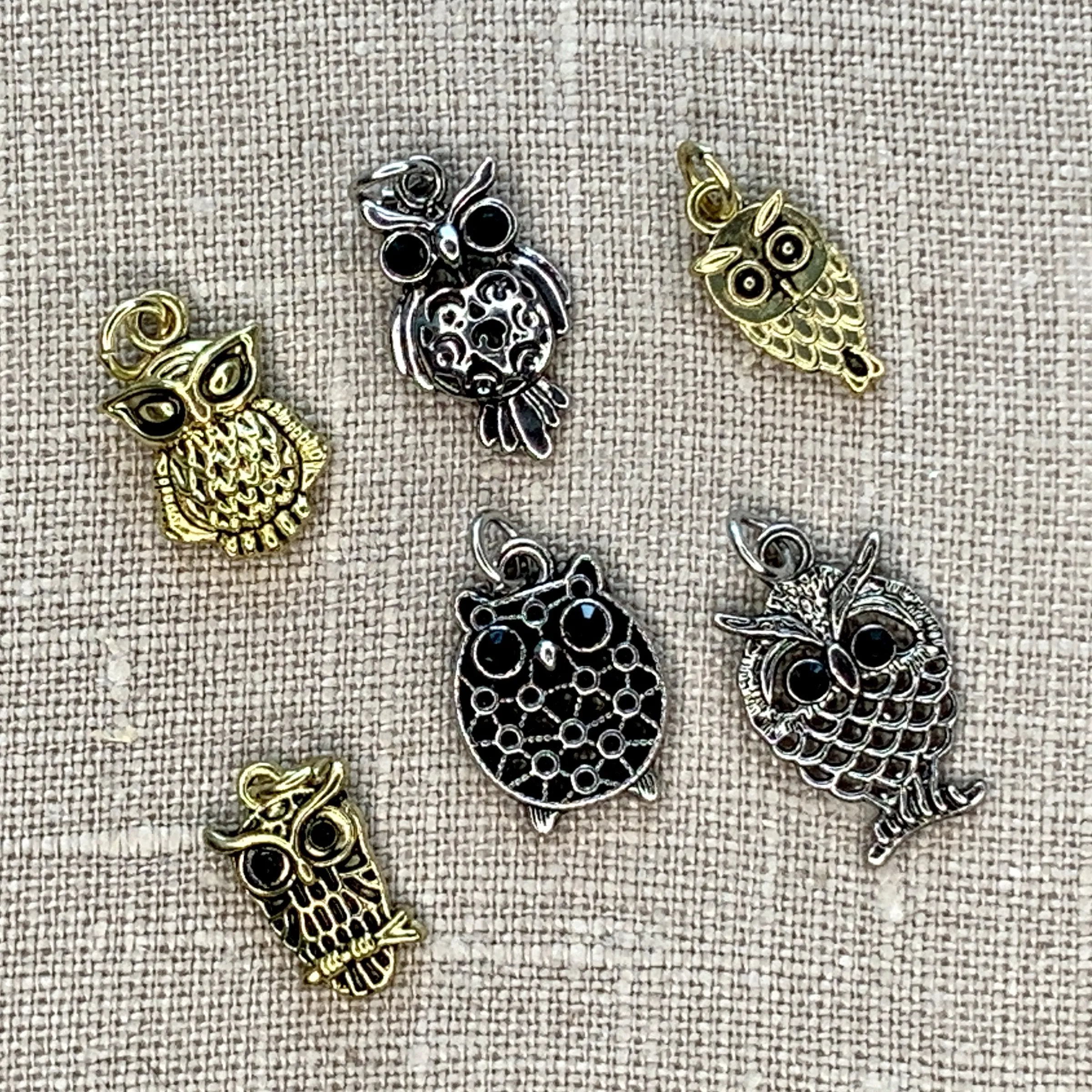 Whimsical Owl Charms 6pc