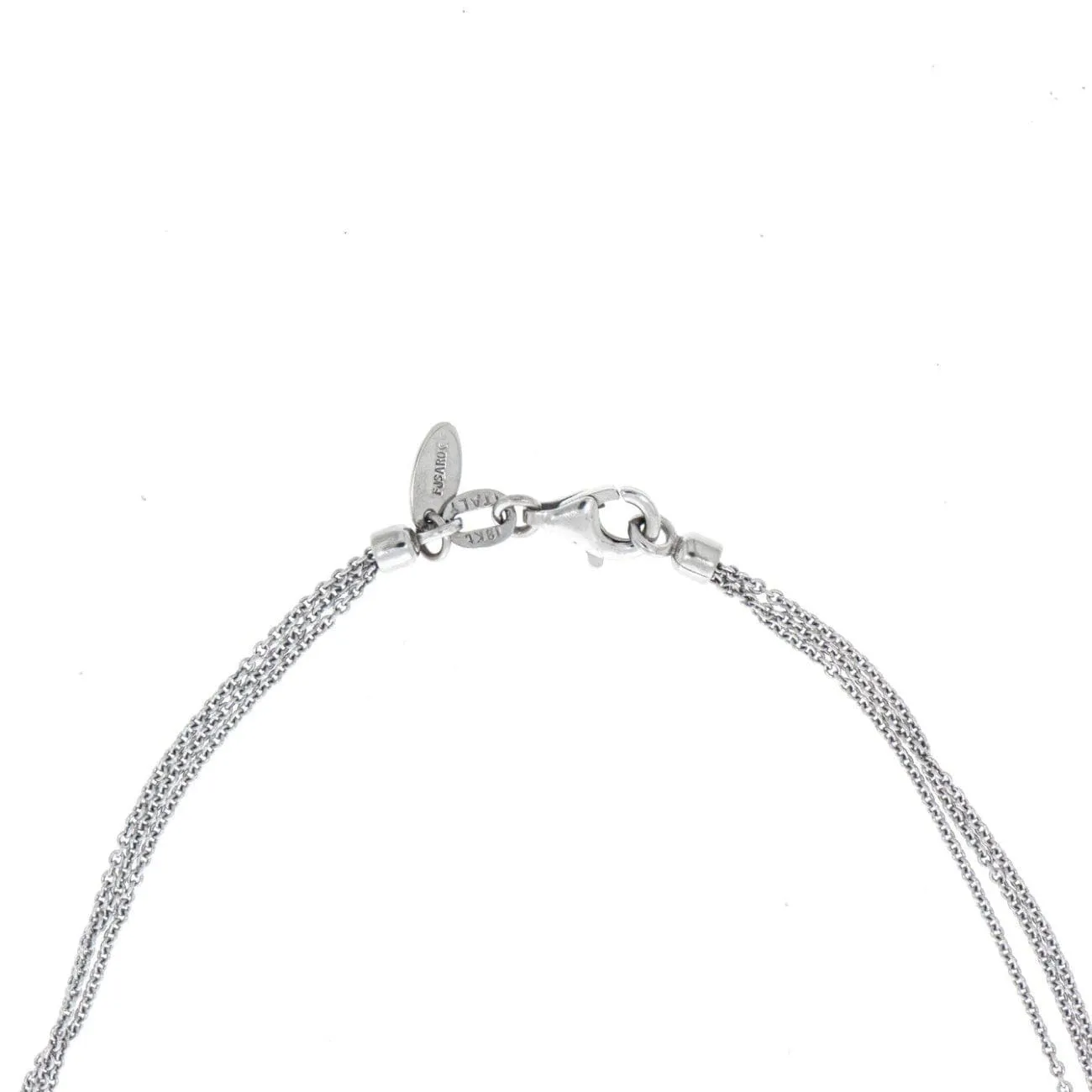 White Gold Diamond & Blue Zircon Pendant Necklace