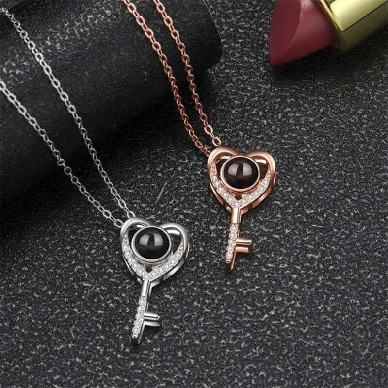 Window to the Soul Key Necklace with Picture Inside