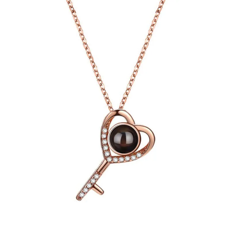 Window to the Soul Key Necklace with Picture Inside