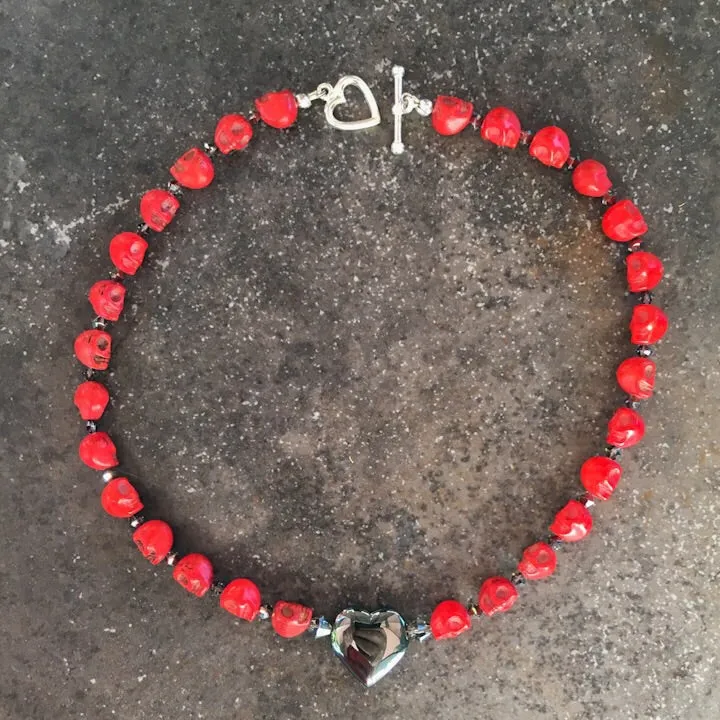 Women’s Red Skull Necklace