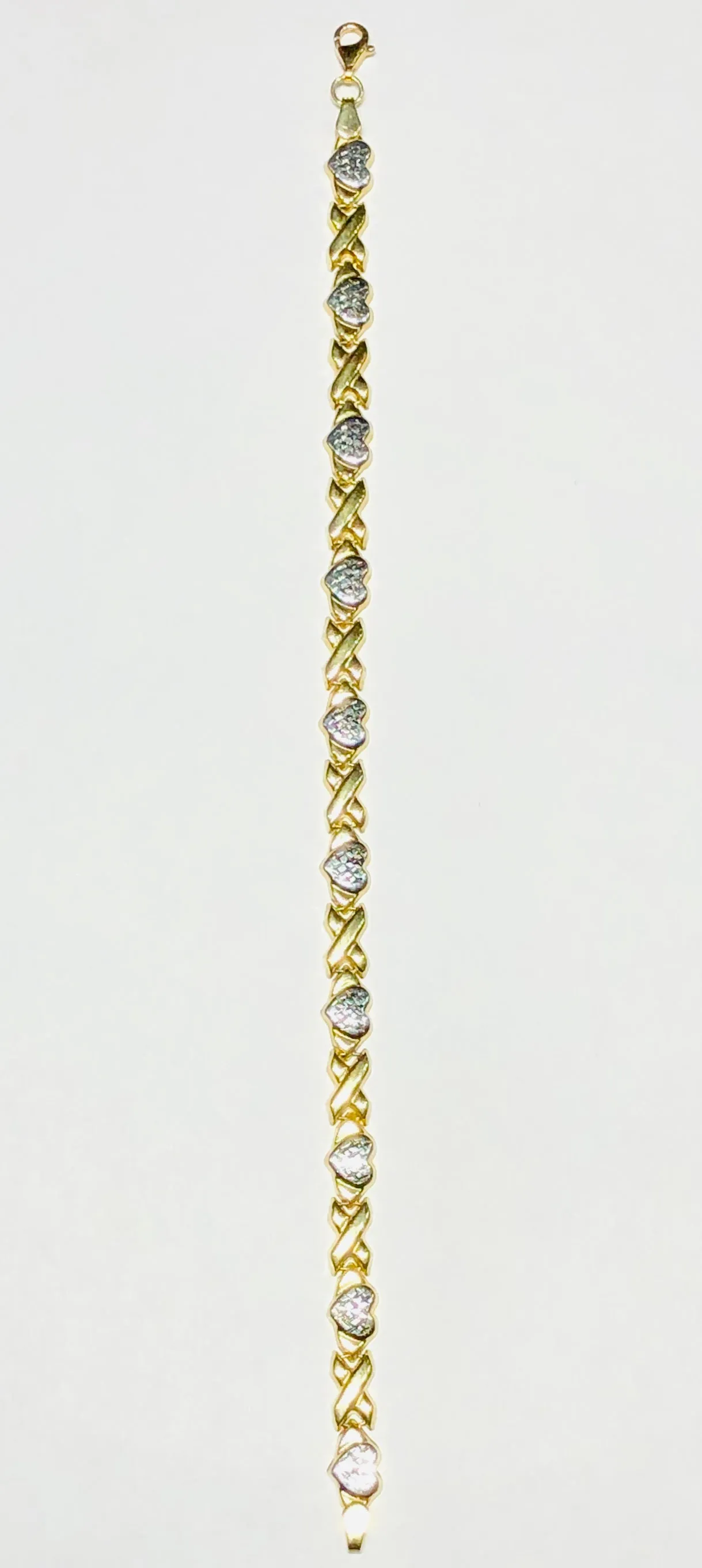 X and Heart Two-Tone Bracelet (14K)