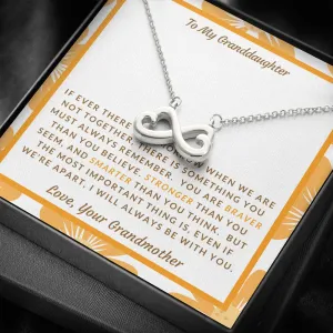 You are brave, strong & smart-Infinity Hearts Necklace for Granddaughter