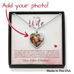 You are the most beautiful- Photo Heart Necklace