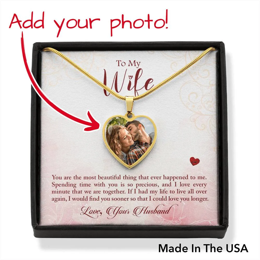 You are the most beautiful- Photo Heart Necklace
