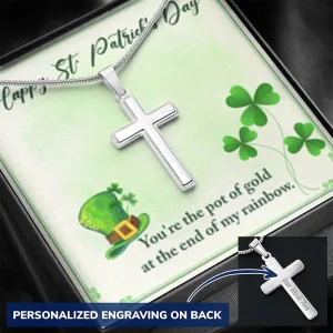 You're the Pot of Gold at the end of my rainbow-Cross Necklace