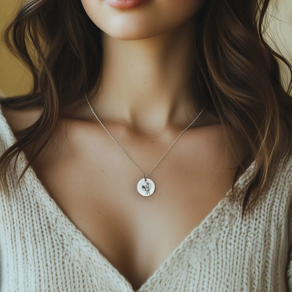 Zodiac Coin Pendant on Fine Chain