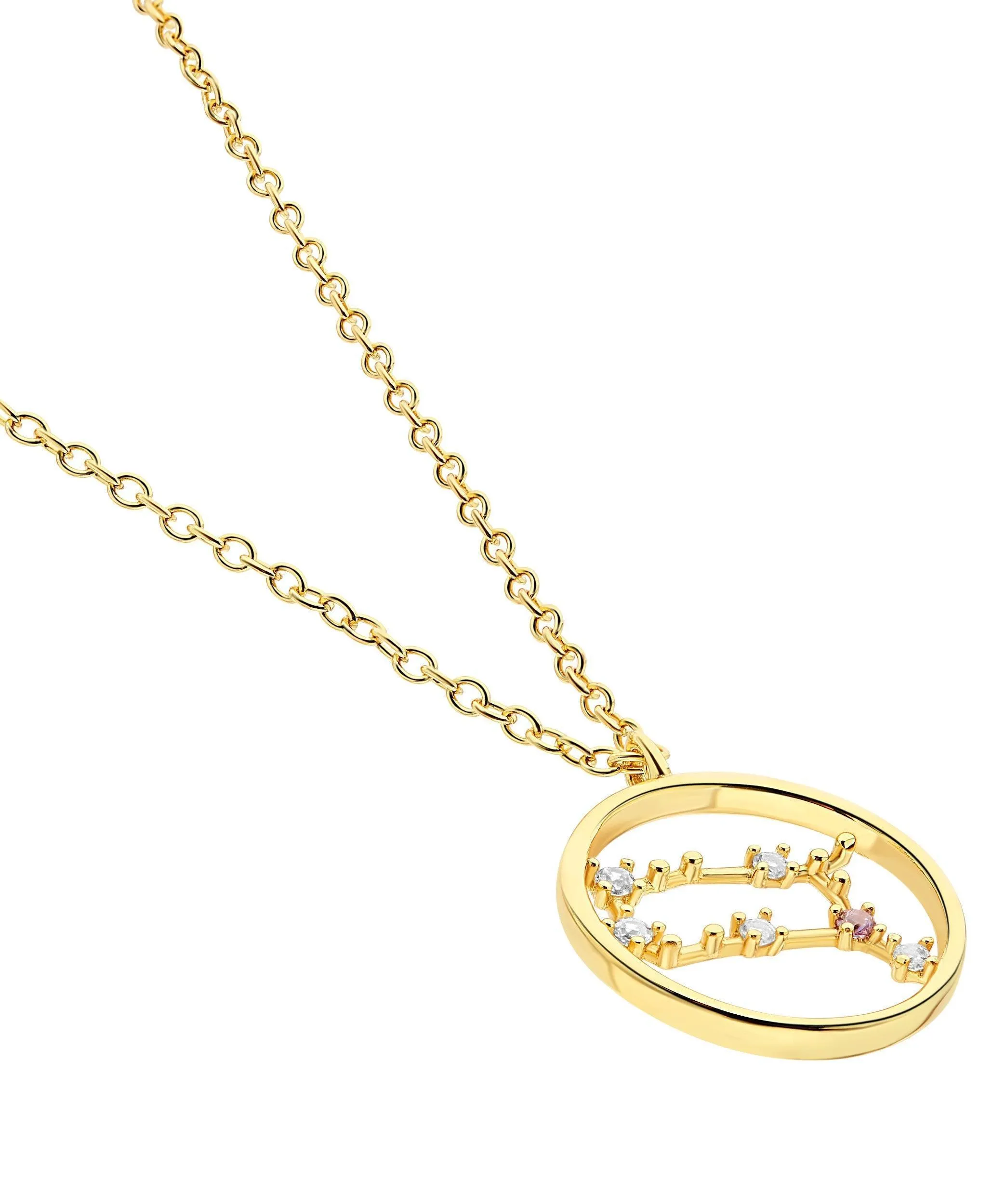Zodiac Necklace Gemini 18ct Gold Plated