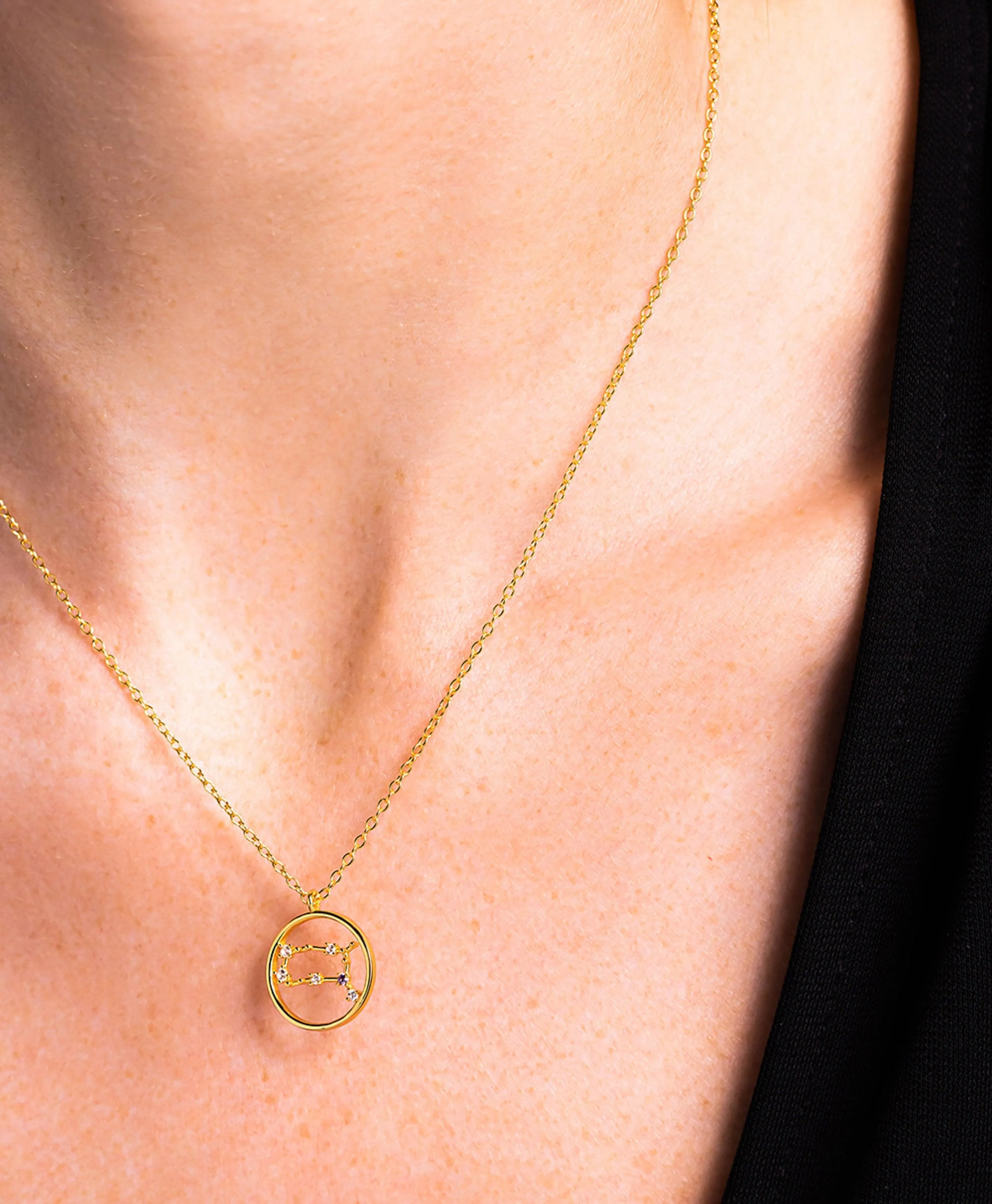 Zodiac Necklace Gemini 18ct Gold Plated